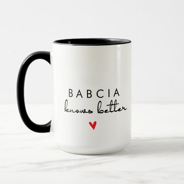 Babcia vet bäst Mugg – Polsk mormorspresent (Vänster)