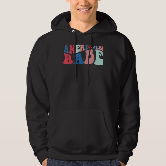 Babe America Flagga America Pride Hoodie (Framsida)