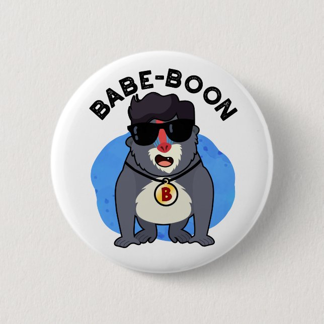 Babe-boon Funny Animal Monkey Baboon Pun Knapp (Framsida)