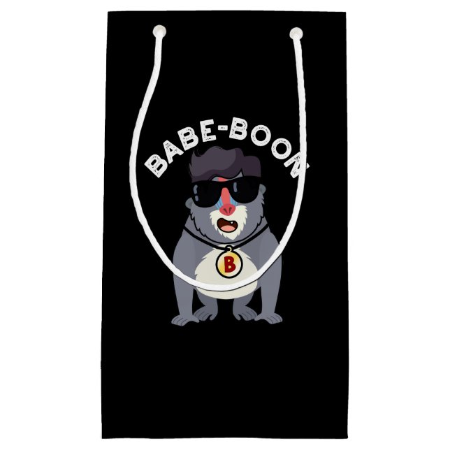 Babe-boon Funny Animal Monkey Baboon Pun Mörk BG (Framsidan)