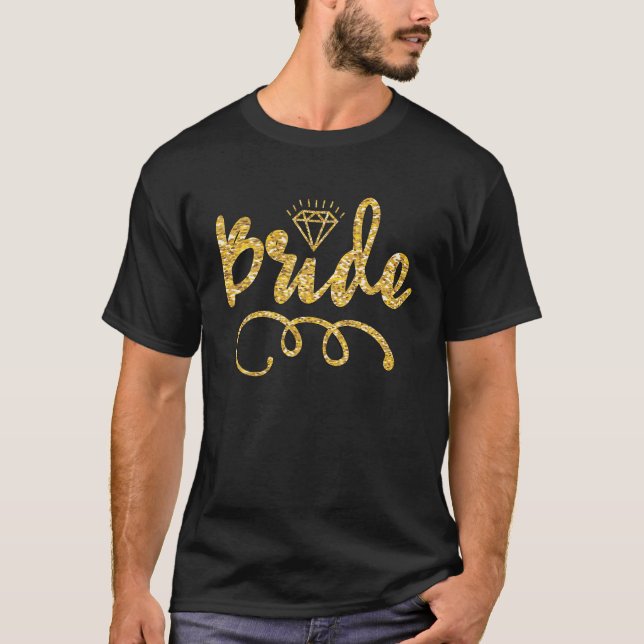 Babe Bride Trendig Retro Bride Squad Tribe Bröllop T Shirt (Framsida)