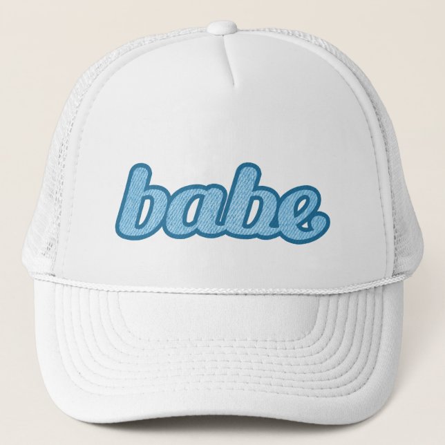 "babe" denim blue och white hat keps (Framsida)