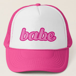 "babe" denim-shock rosa och vit hatt keps