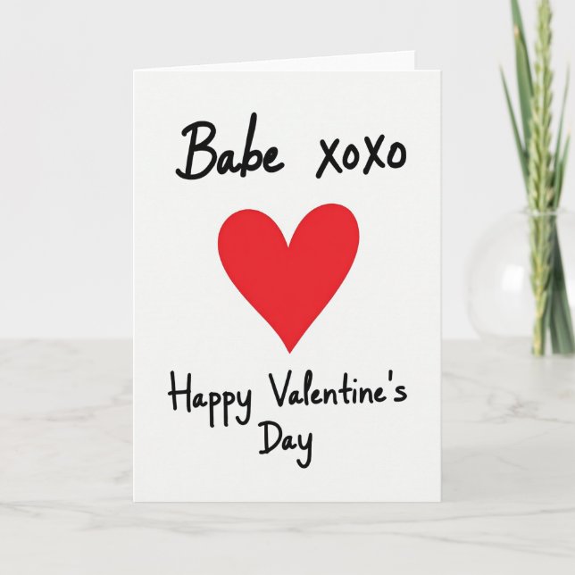 Babe Happy Valentines Day Card Kort (Framsida)