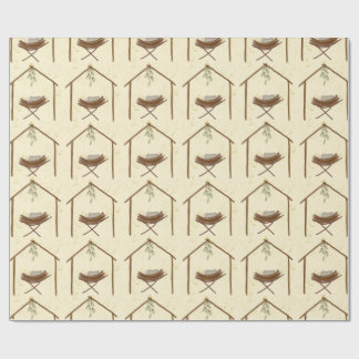 Babe in a manger Christmas wrap Presentpapper