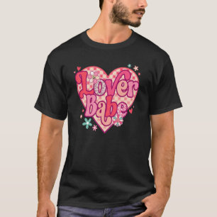 Babe Retro Glad Alla hjärtans dag Groovy Heart T Shirt