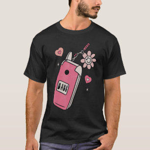 Babe Smart Mobil Groovy Retro Lycklig Valentines D T Shirt