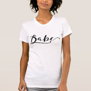 BABE Trendig Svart Skript Kalligrafi Modern Chic Tee Shirt