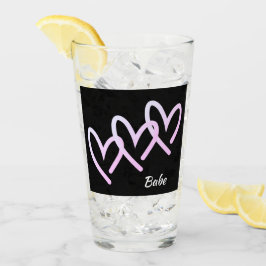 Babe Triple Heart Glass Tumbler Glaskopp