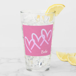 Babe Triple Rosa Heart Tumbler Glass Glaskopp