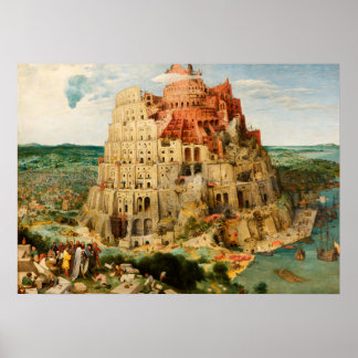 Babels torn av Pieter Bruegel den äldre Poster
