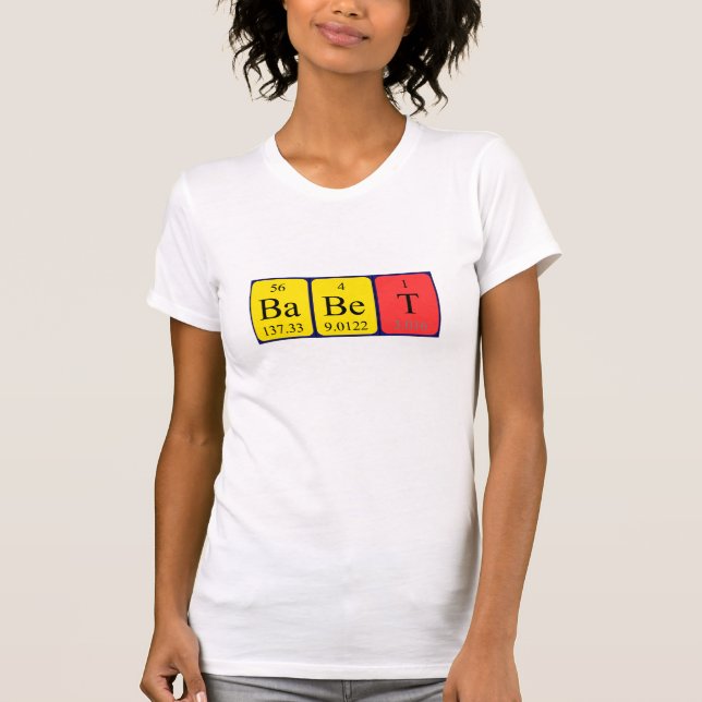 Babet Periodisk skjorta bord namn T-shirt (Framsida)