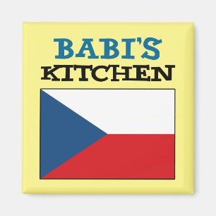 Babi Köks med Flagga av Tjeckien Magnet