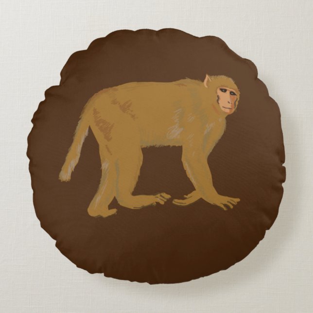  Babian Ape Konst  Rund Kudde (Framsidan)