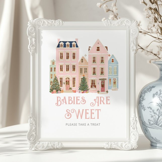 Babies are sweet Christmas Village Baby Shower Poster (Skapare uppladdad)