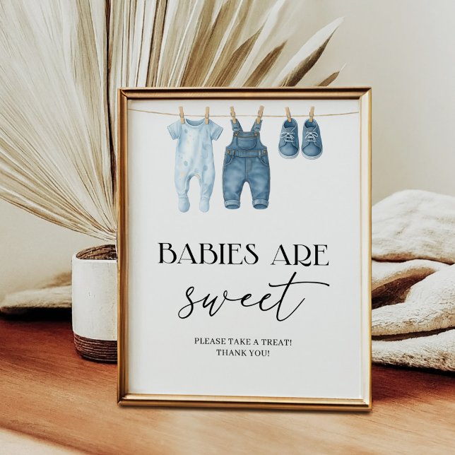 Babies Are Sweet Denim Blå Jean Bebis Shower Poster (Skapare uppladdad)