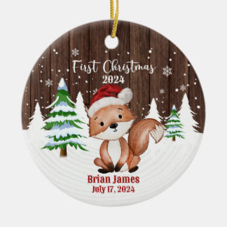 Babies First Christmas Fox Ornament