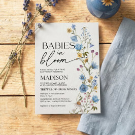 Babies in Bloom  | Twins Baby Shower Invitation Inbjudningar