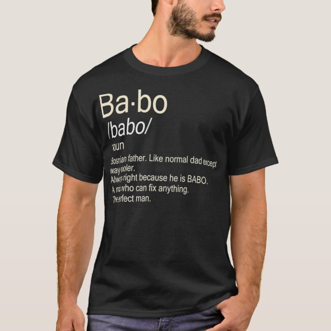 Babo Bosnian Pappa Premium T Shirt (Framsida)