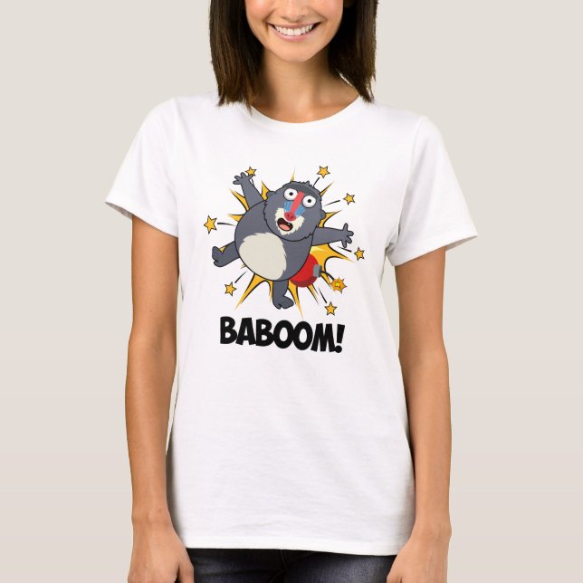 Baboom Funny Exploding Baboon Pun T Shirt (Framsida)