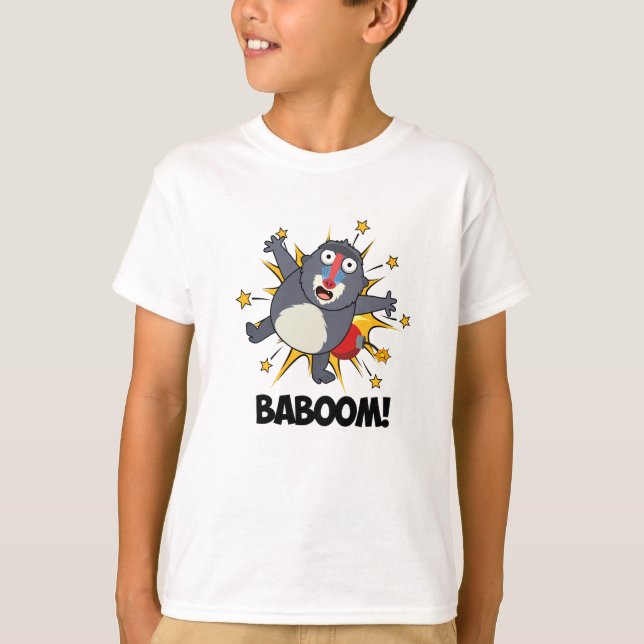 Baboom Funny Exploding Baboon Pun T Shirt (Framsida)