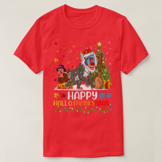 Baboon Animal Lover Funny Lycklig Baboon HelloTack T Shirt (Design framsida)