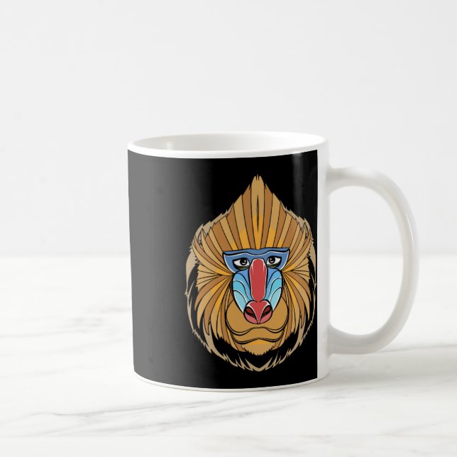 Baboon Ansikte Halloween Scary Baboon Monkey Kaffemugg (Höger)