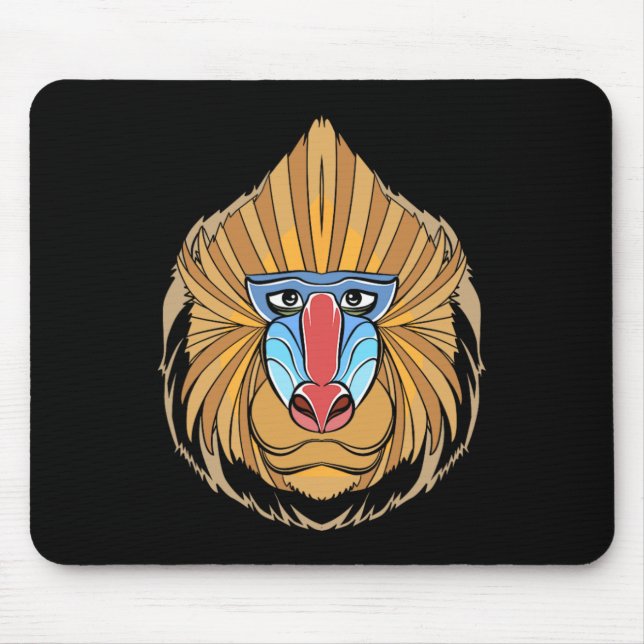 Baboon Ansikte Halloween Scary Baboon Monkey Musmatta (Framsidan)