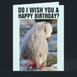 BABOON BUTT FUNNY MONKEY BUTT BIRTHDAY Card Kort<br><div class="desc">ÖNSKAR JAG ER GRATTIS PÅ FÖDELSEDAGEN? ÄR BABOON BUTT RED & SWOLLEN? JA OCH JA! GRATTIS PÅ FÖDELSEDAGEN! ETT KORT SOM DE KOMMER ATT BEHÅLLA FRAMFÖR ALLT.</div>