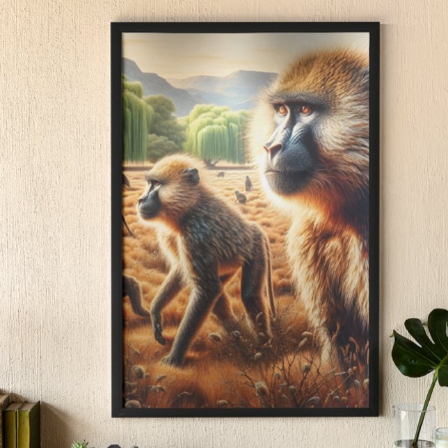 Baboon Family Reunion: Fält i Harmony Poster (Skapare uppladdad)