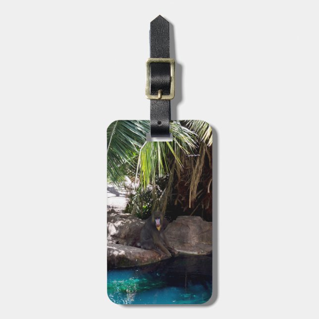 Baboon in paradise, Luggage Tag Bagagebricka (Vertikal Framsida)