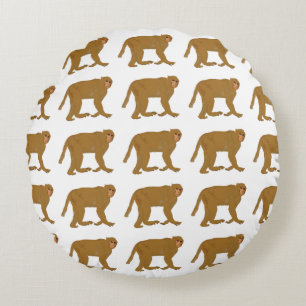 Baboon Monkey Art Rund Kudde