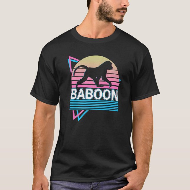 Baboon Retro T Shirt (Framsida)