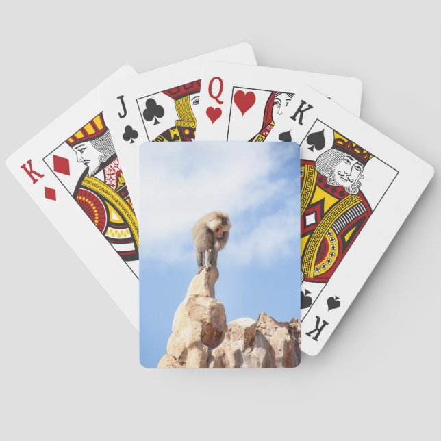 Baboonapan ovanpå berget casinokort (Baksidan)