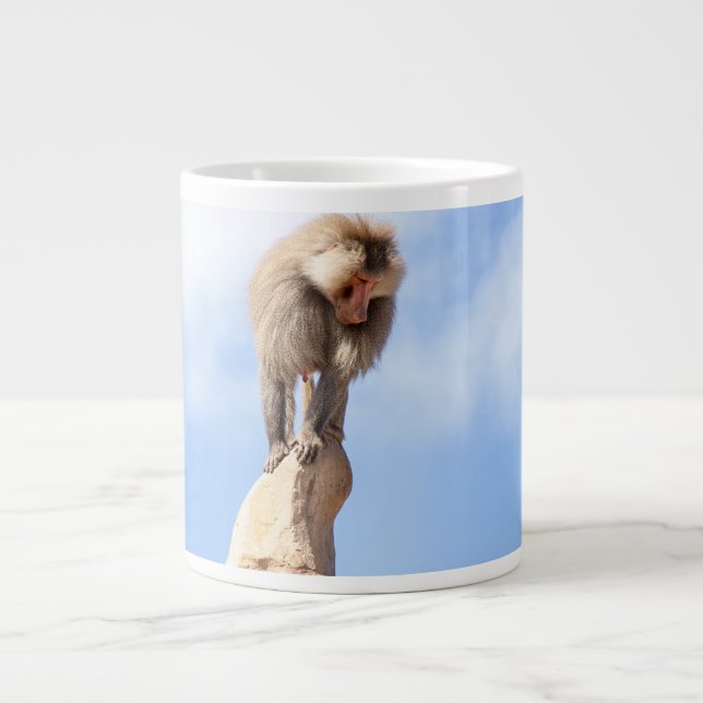 Baboonapan ovanpå berget jumbo mugg (Framsidan)