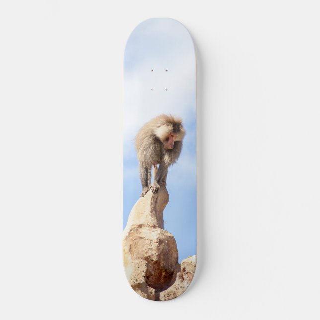 Baboonapan ovanpå berget mini skateboard bräda 18,5 cm (Framsida)