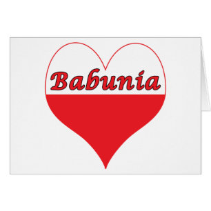 Babunia polska Heart Hälsningskort