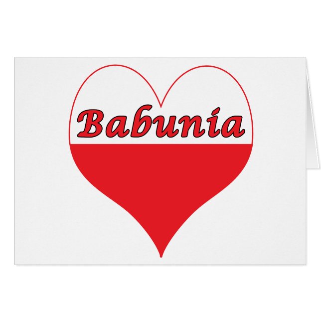 Babunia polska Heart Hälsningskort (Framsidan Horizontal)