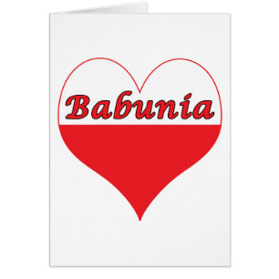 Babunia polska Heart Hälsningskort