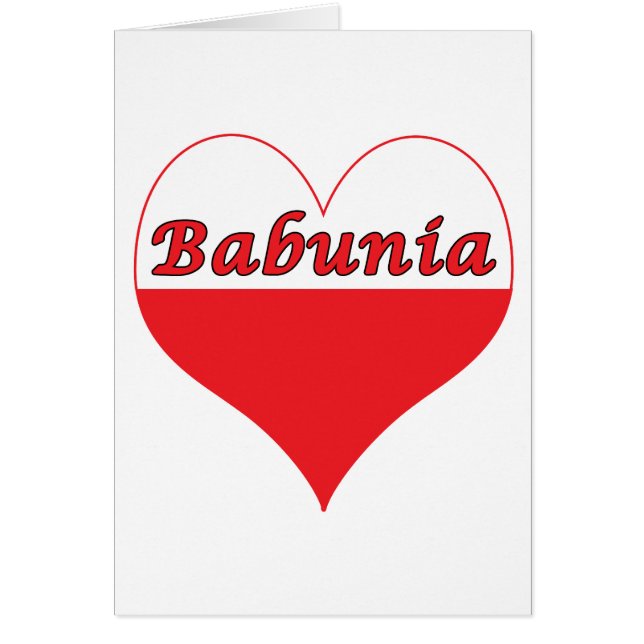Babunia polska Heart Hälsningskort (Framsidan)