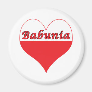 Babunia polska Heart Magnet