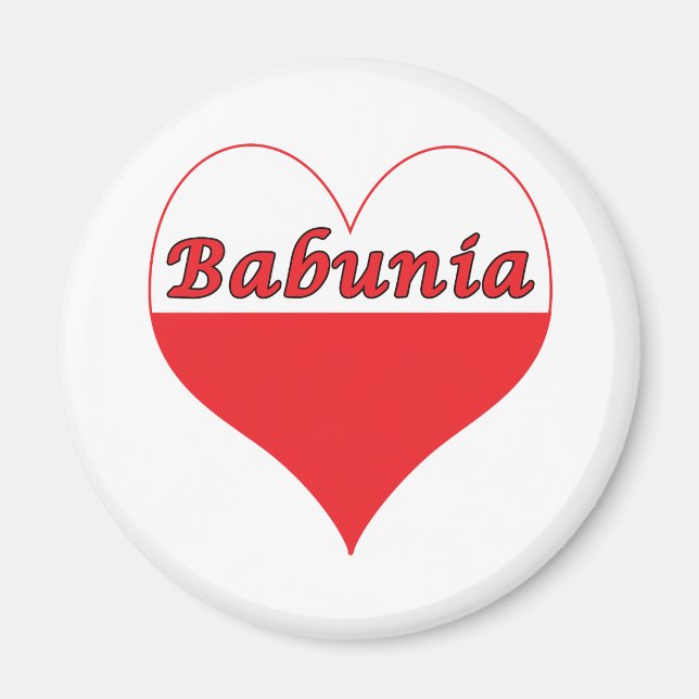 Babunia polska Heart Magnet (Framsidan)