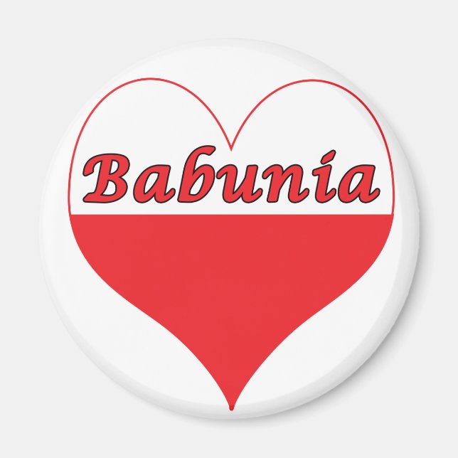 Babunia polska Heart Magnet (Framsidan)