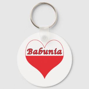 Babunia polska Heart Nyckelring