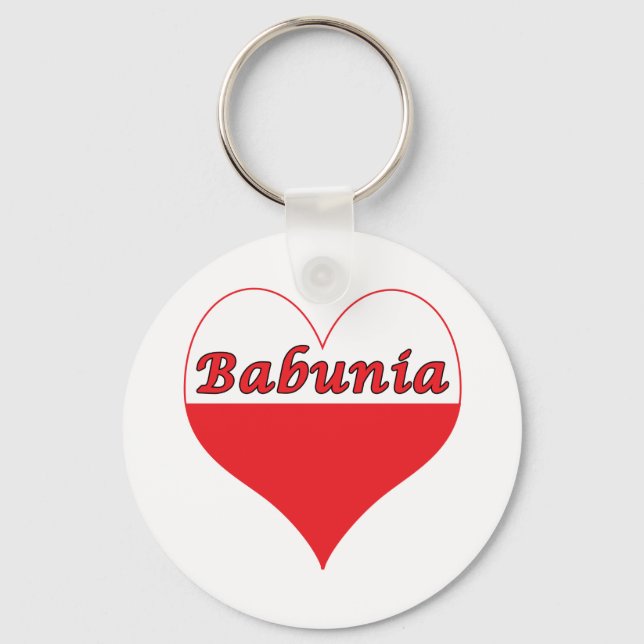 Babunia polska Heart Nyckelring (Framsida)