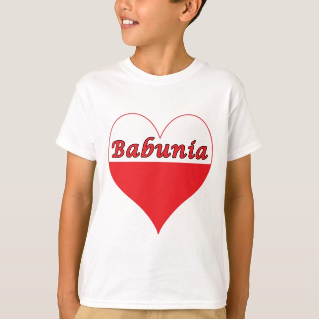 Babunia polska Heart Tee Shirt (Framsida)