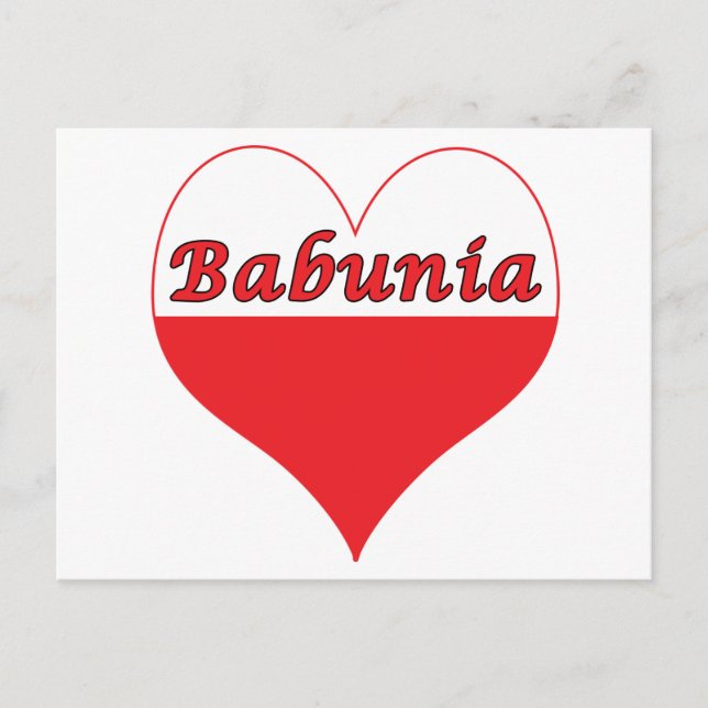 Babunia polska Heart Vykort (Framsida)