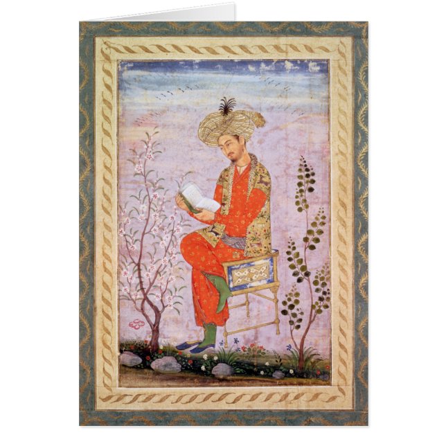 Babur läsning, Mughal Hälsningskort (Framsidan)