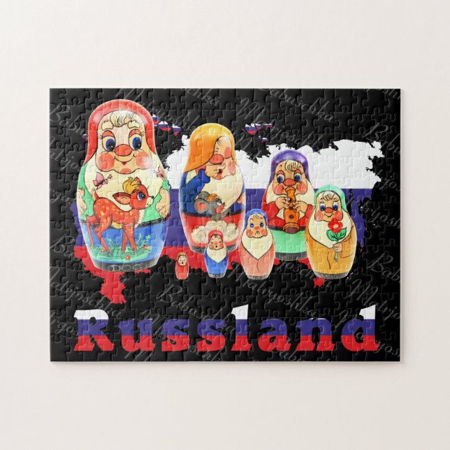 Babuschka Matrjoschka Matryoshka Puzzles Pussel (Horisontell)