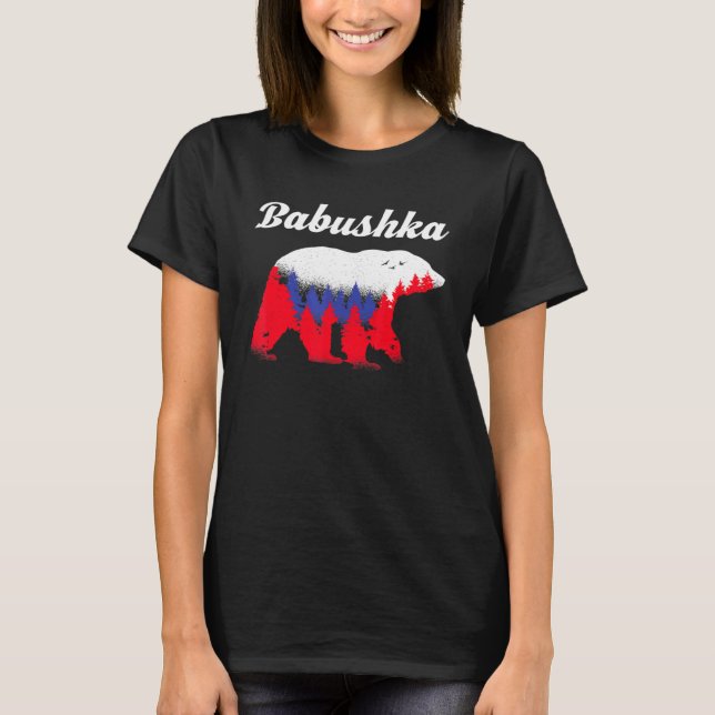 Babushka Bear T Shirt (Framsida)